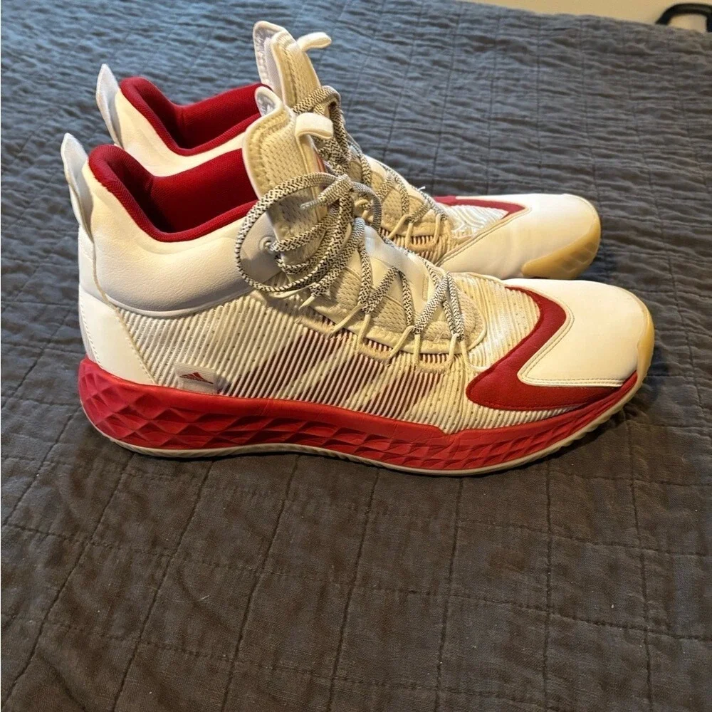 Adidas Pro Boost Mid Mens Basketball Shoes White Red FW9514 Size‎ 14.5